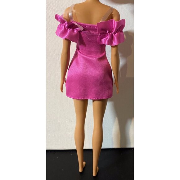 Barbie Fashionistas Doll with Brown Wavy Hair & Pink Dress - Picture 6 of 7